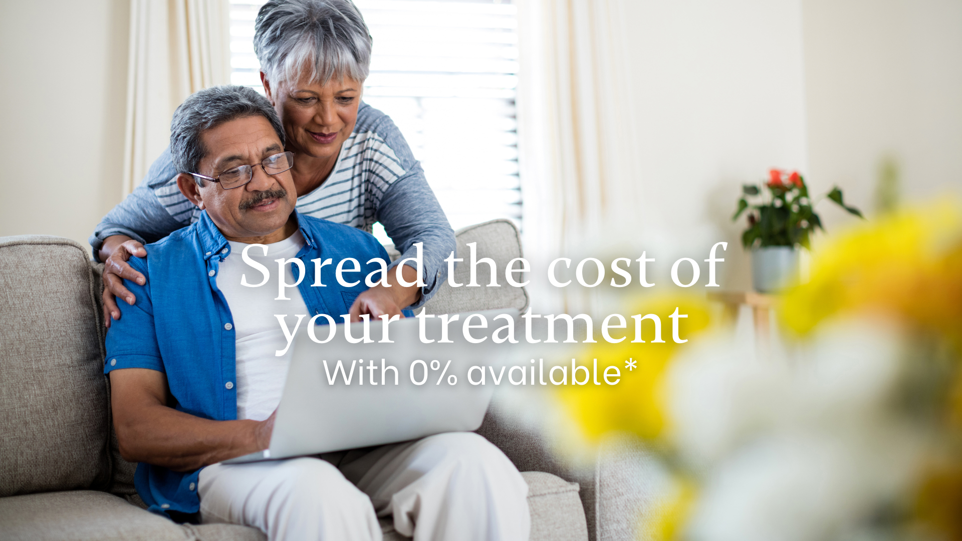 picture of a couple accessing a 0% finance option for the healthcare